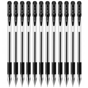 得力6601 12支 半针管式 盒装签字笔 0.5mm 黑色中性笔文具