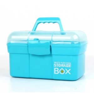 锦丰2076 大号桌面塑料收纳化妆品盒玩具盒家用药箱