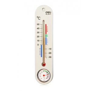 得力9013室内温度计/可悬挂温度计 壁挂温湿度表 温湿度两用