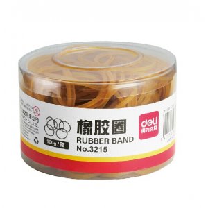 得力 3215 橡胶圈(黄) 牛皮筋 橡皮筋 乳胶圈  100g