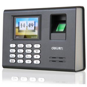 得力3946 智能指纹考勤机免软件免安装 彩屏打卡机