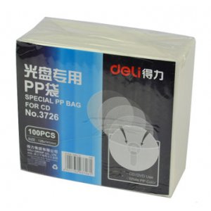 得力3726加厚单片袋 CD光盘PP袋光碟保护袋双面CD袋防磨防尘