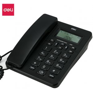 得力13606 黑/白 电话机座机 固定电话 办公家用 来去电查询 可接分机